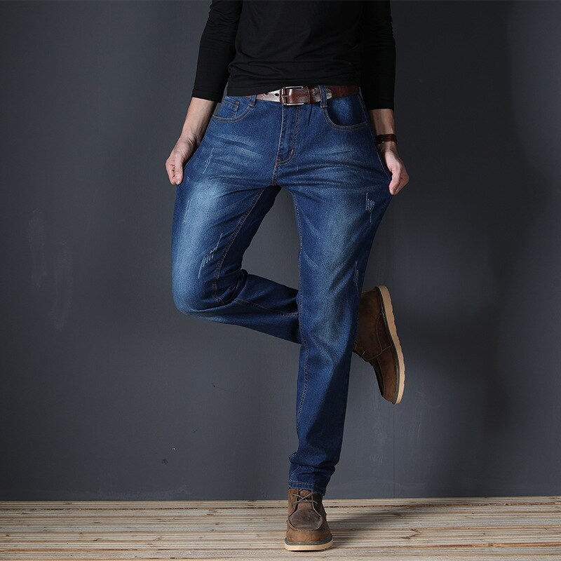 Plus Size 30 46 48 Jeans Mannen Business Casual Mannelijke Denim Broek Straight Slim Fit Broek yong Man 6XL: 33