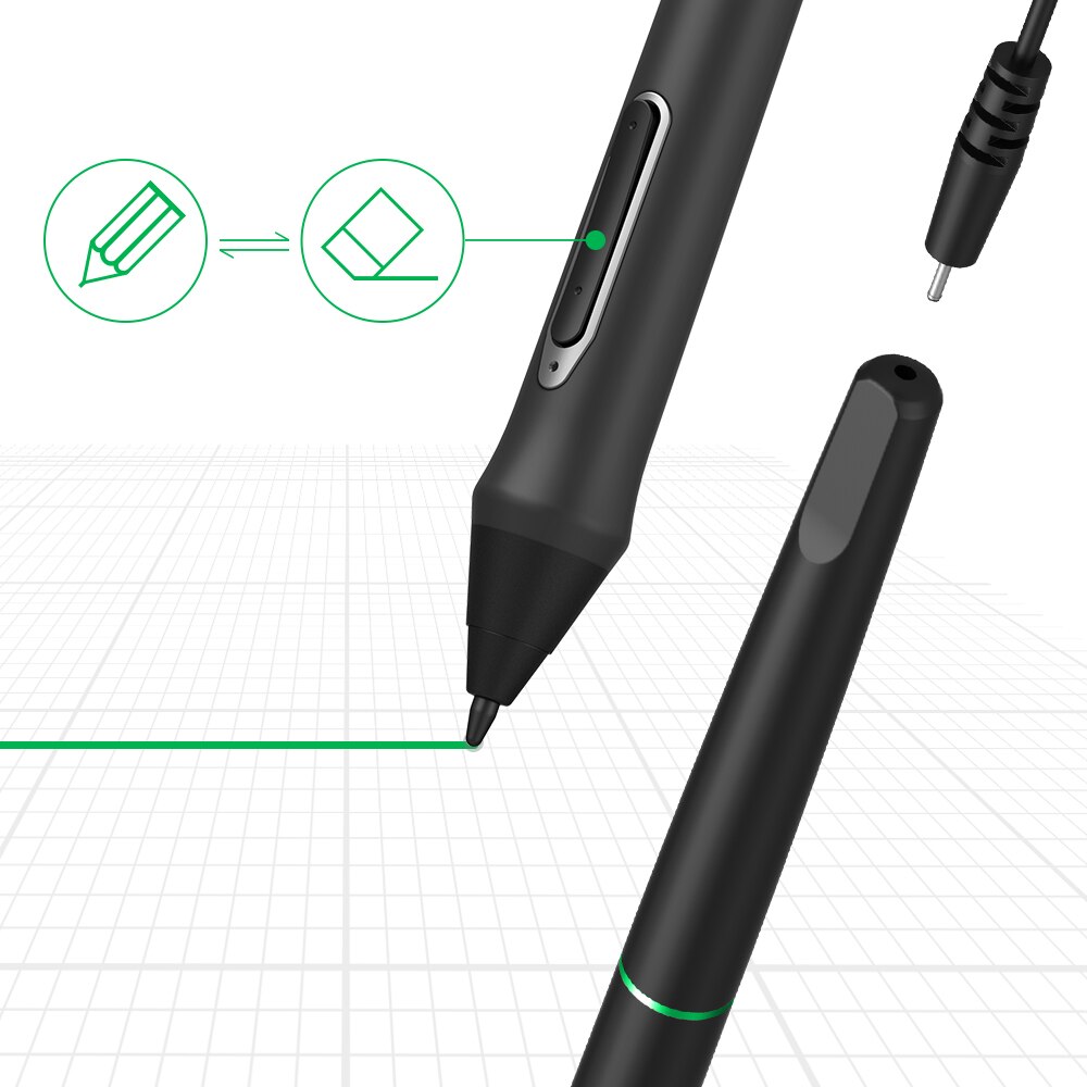 XP-Pen P55C instead PN02 Power Stylus 2048-level Pressure Sensitivity Grip Pen for Artist 16/22/22E Graphic Monitor