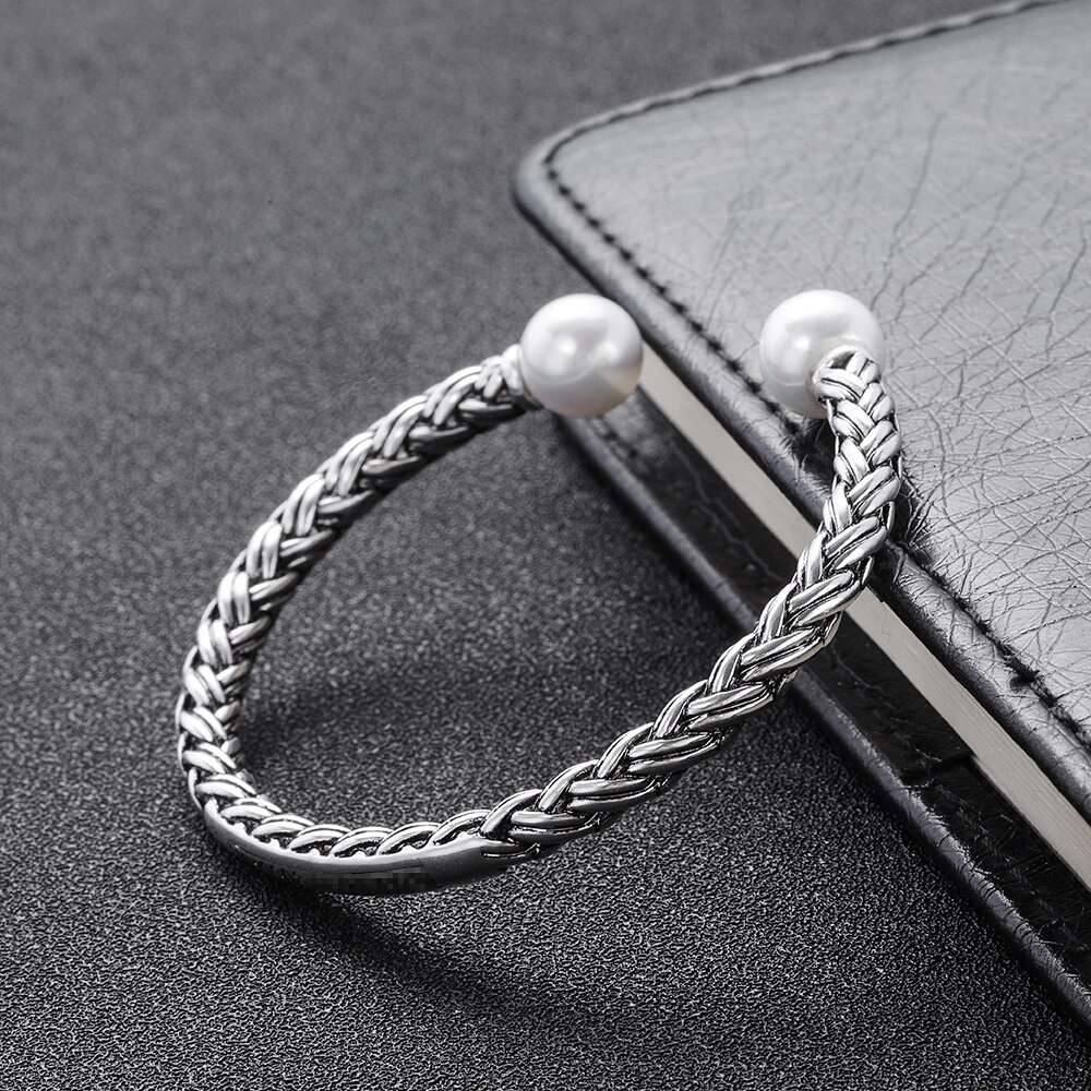Buddha Bracelet Freshwater Pearl Wristband Bangle Antique Vintage Jewelry Bangles Valentine Christmas Women Cuff Bracelets