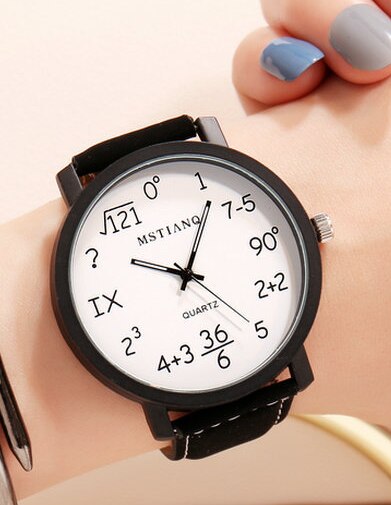 Female Student Simple Watch Big Dial Personality Trend Ladies Watch Female Quartz Watch Female women watches: black