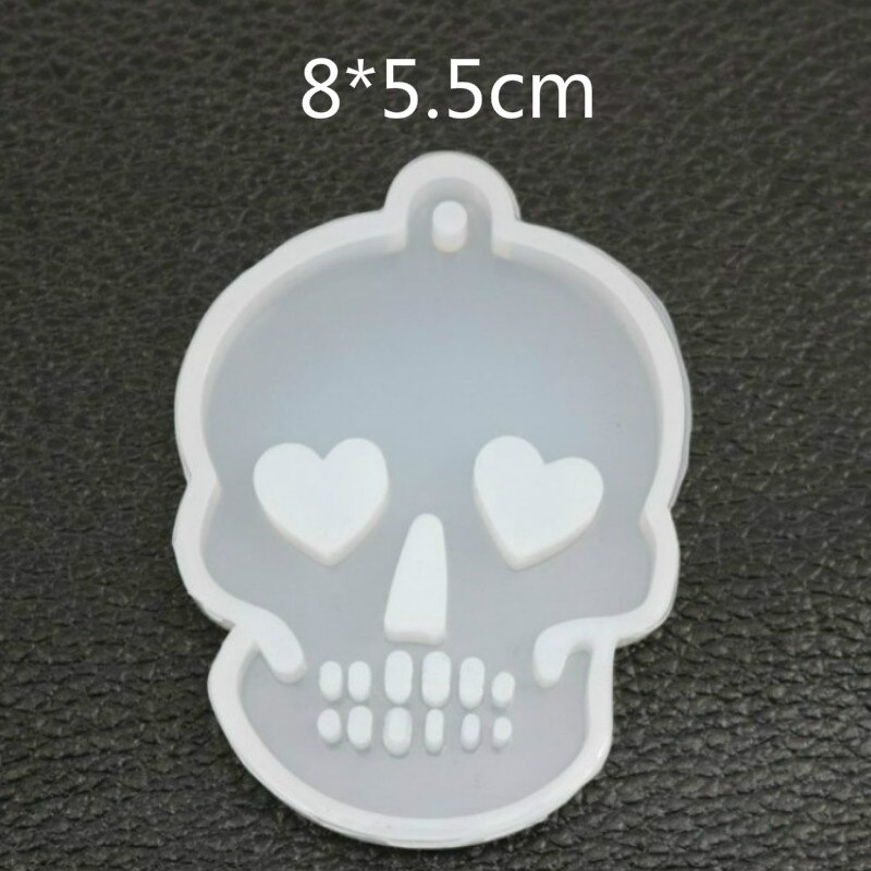 Skull with Heart Eye Silicone Mold Halloween Jewelry Making Clear Mold for UV Resin Epoxy Resin Mould Resin Jewelry Mold