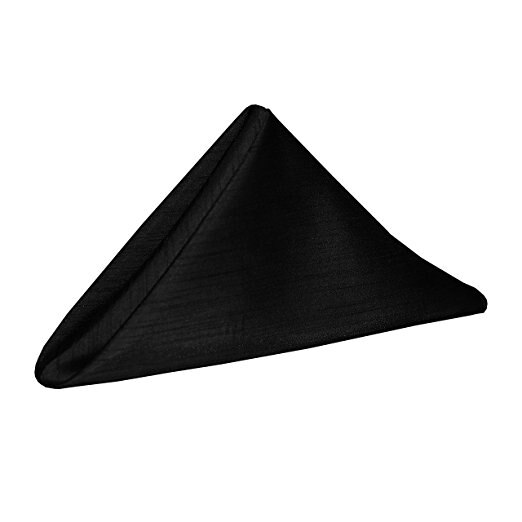 Servetdoek, bruiloft, bruidsdouche, verjaardag, jubileum, vrijgezellenfeest, kerstroos, tafeldecoratie: Zwart