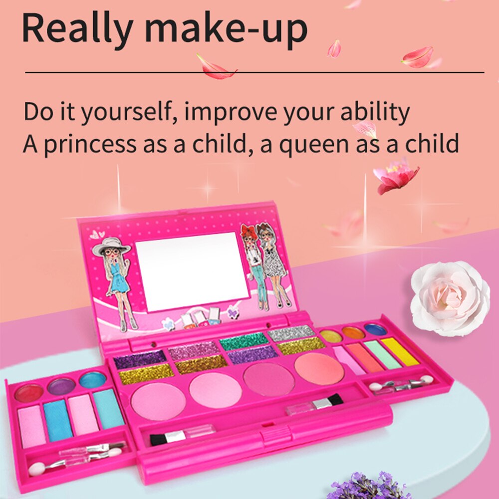 Toys for Girls Frozen Girls Makeup Kit ToKids Washable No Irritation To The Skin Makeup Set Girls Play Cosmetics Set