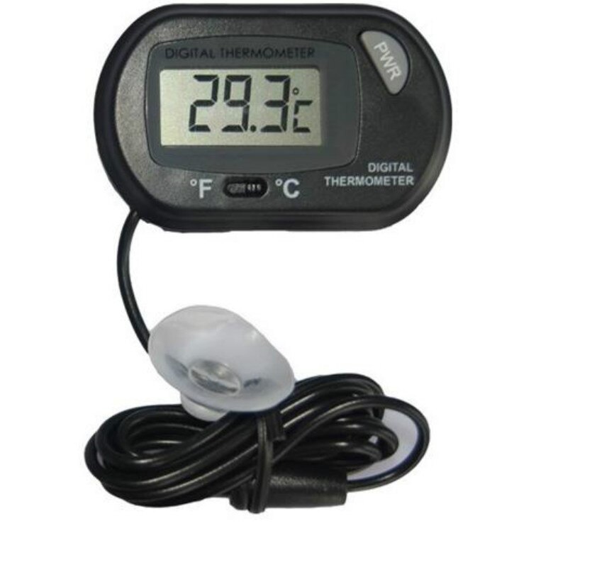LCD Display Digital Fish Aquarium Tank Marine Water Thermometer Black Sensor Cable Fish Tank
