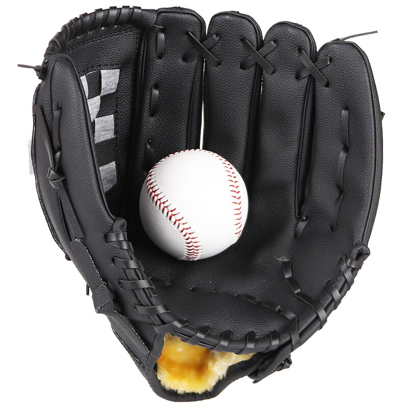 Männer Rechts Hand Schlagen Handschuhe Leder Baseball weicher Ball Baseball Handschuh Schlagen Ausrügestochen Beisbolera Sport Zubehör BJ50ST: braun / 11.5 zoll