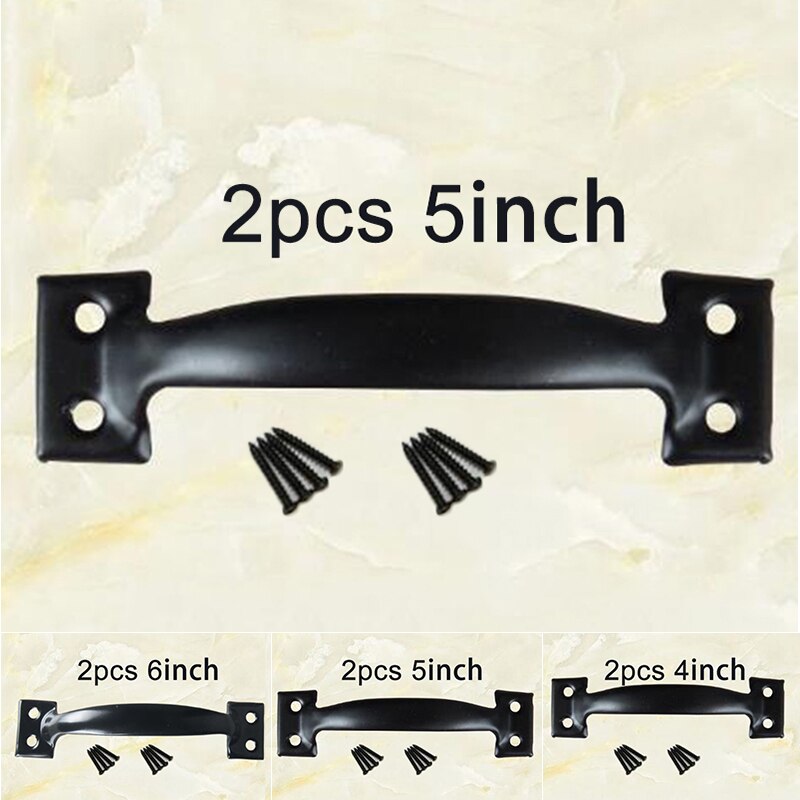 1 Set Ijzeren Poort Deurklink Pull Voor Schuifdeuren Schuur Deur Garages Werpt Hardware Accessoires Tuin Schuur 4/5/6 inch Home Hardware