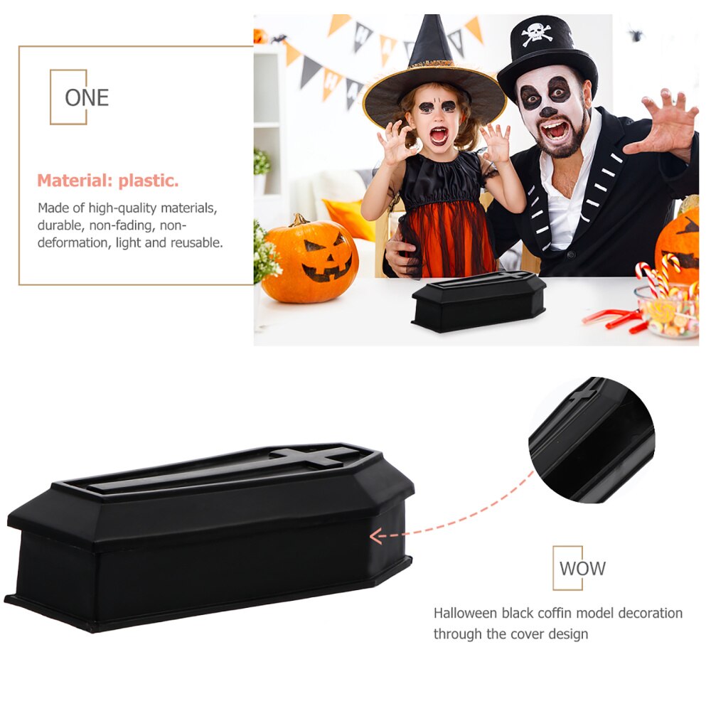 Halloween noir cercueil ornement maison hantée accessoire Prank accessoire cercueil décor cercueil ornement pour maison hantée fête