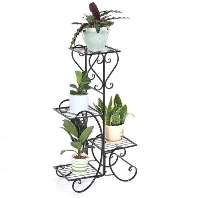 European Wrought Iron Flower Stand Floor Hanging Orchid Shelf Multi-layer Flower Shelf Indoor Green Flower Pot Rack Balcony Rack