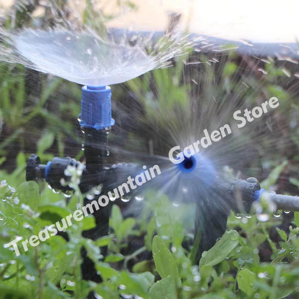 1/4" 4/6mm Bubbler Irrigation System 360° Adjustable Sprinkler w/ Support PE Hose Kit for Garden Lawn Plant Potted Drip Watering