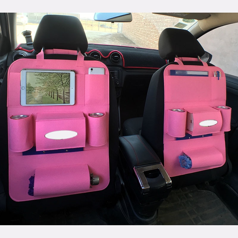 Car Back Seat Storage Bag Bottle Magazine Tissue Food Phone Automobile Organizer Cars Backseat Cover Multi-Pocket Holder BX