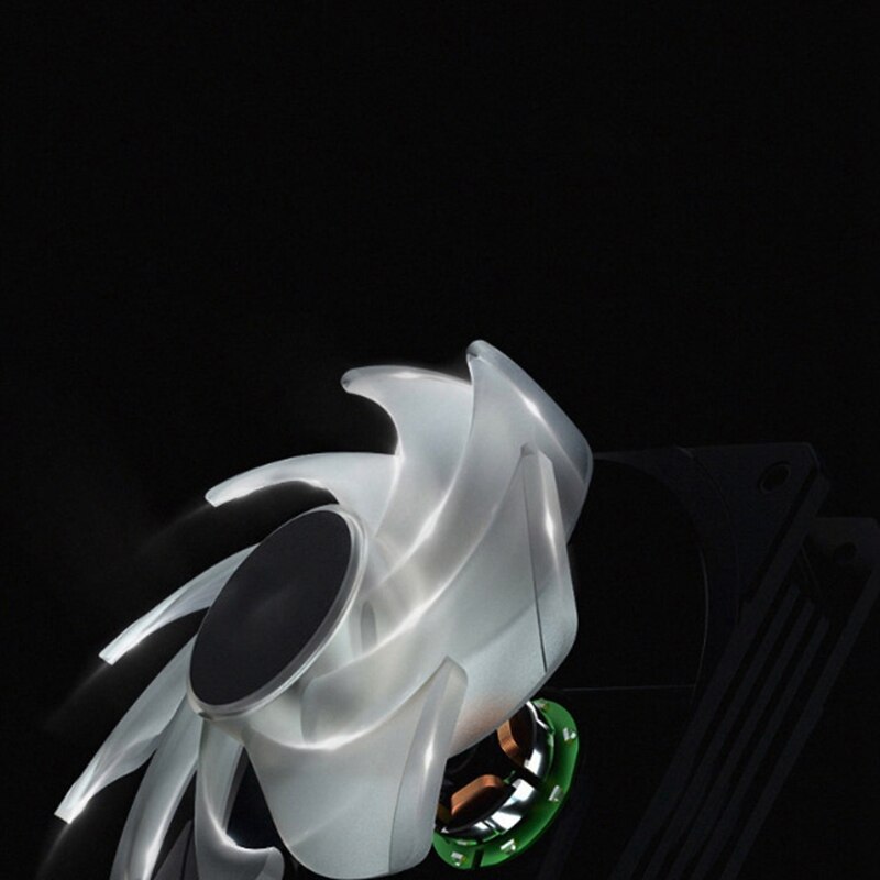 RGB Color-Changing Symphony LED Light Desktop Computer DIY Light-Emitting Cooling Fan LED Case Fans Computer Cooling Fan(Round F