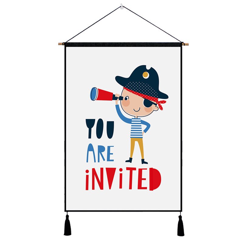 Cute Cartoon Character Nordic Tapestry Hanging Wall Picture Cotton Cloth Art Beautiful Apartment Dorm Living Room Decoration: Pattern 4