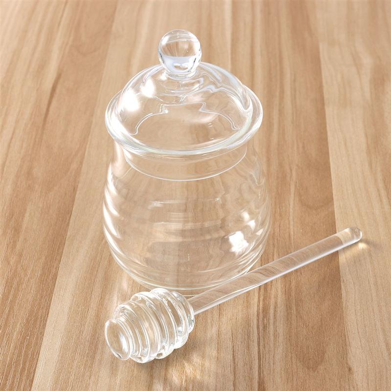 250ml Glas Honing Pot Clear Jampot Set Met Dipper En Deksel Voor Home Kitchen Gebruik Thuis Accessoire