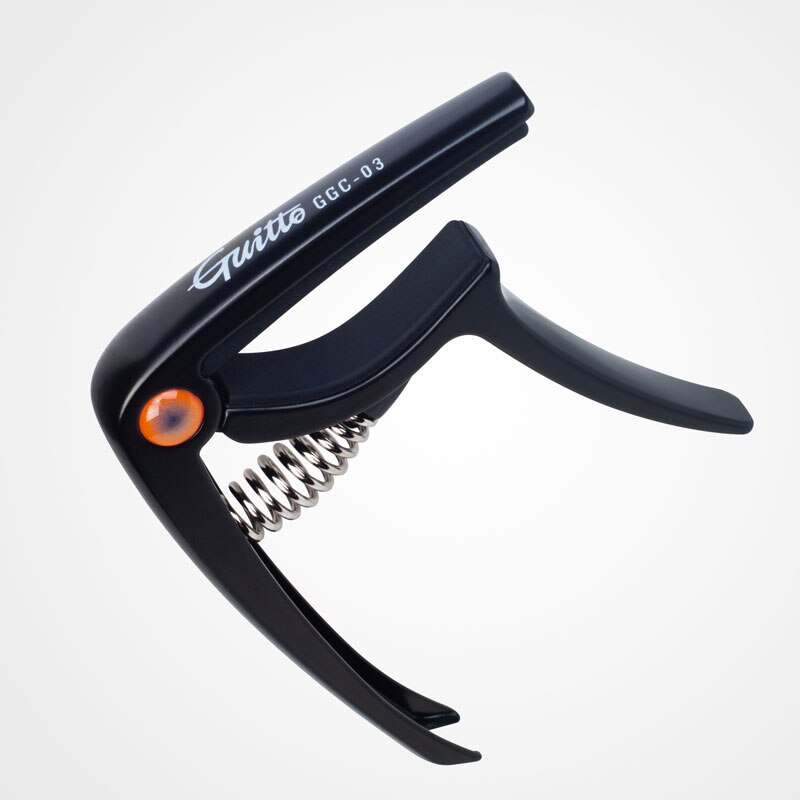 GGC-03 Metal Capo Clips Capo guitarra para guitarra eléctrica acústica cejilla de ukelele guitarra Clip abrazadera de patrón de madera instrumento musical: black