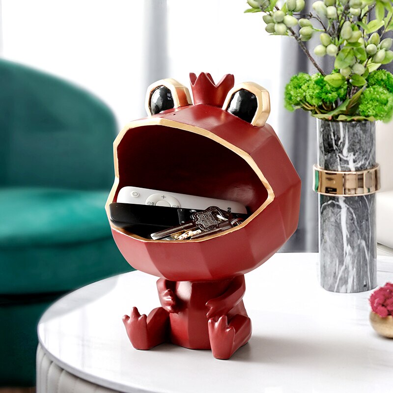 Frosch Lagerung Kasten Behälter Harz hause büro Schmuck Schlüssel Kasten Obst Süssigkeit Kasten Frosch figur skulptur moderne kunst statuen für dekoration