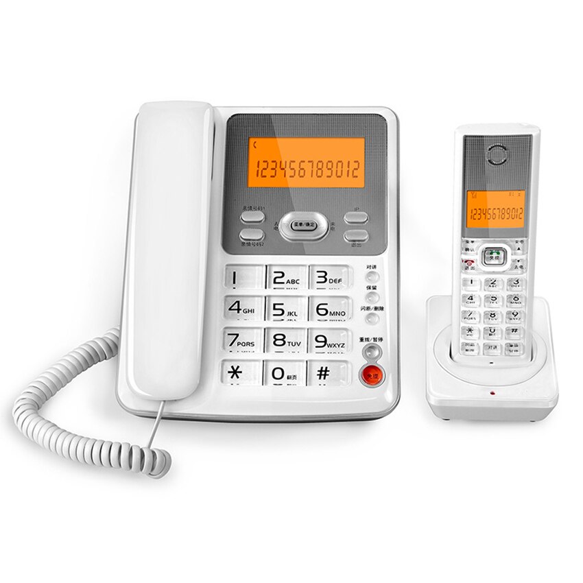 Uitbreidbaar Snoer/Draadloze Telefoon Met Antwoordapparaat-Caller Id, base Station &amp; Draadloze 1 Handset Vaste Telefoon