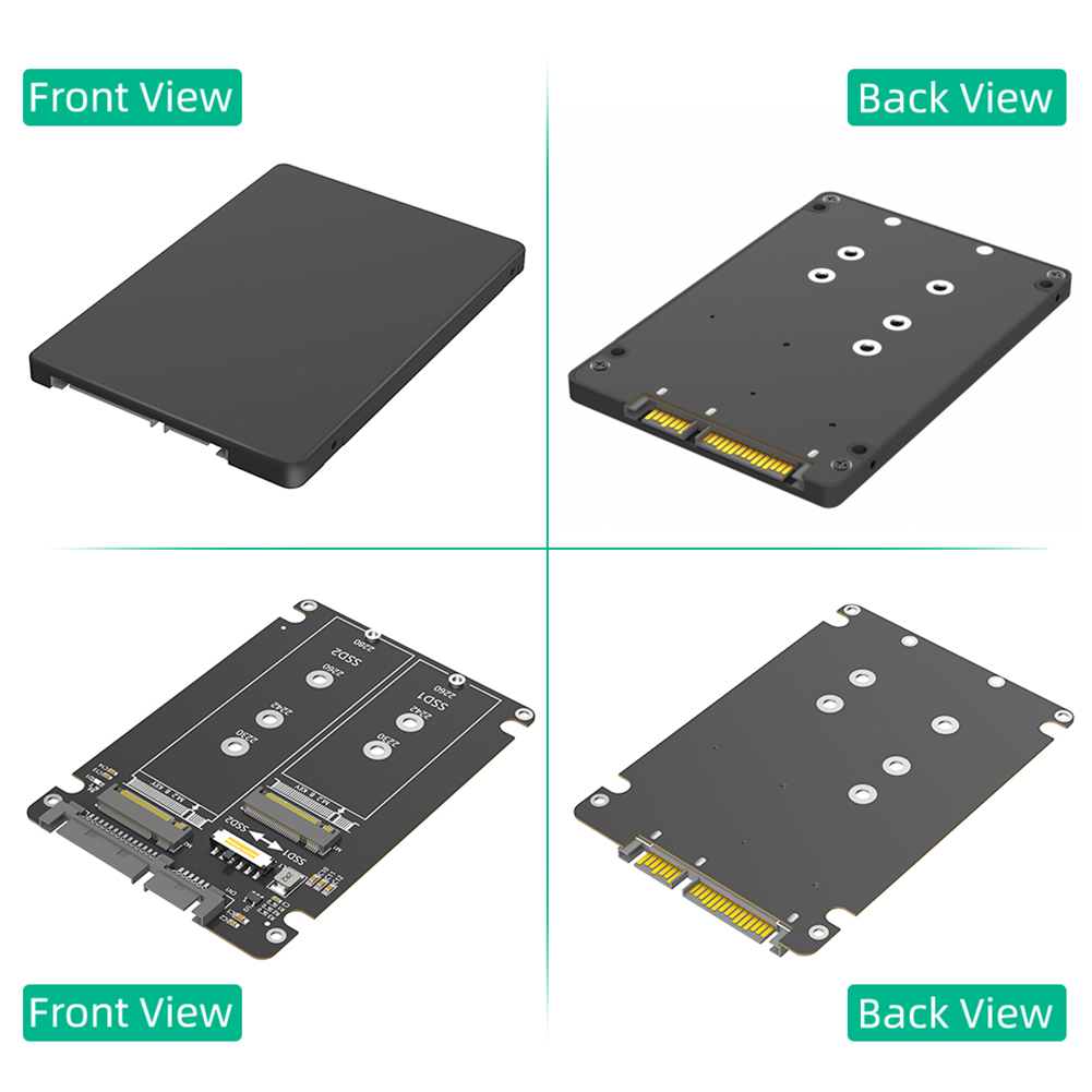 M.2-mSATA naar SATA-adapterkaart Solid State SSD naar SATA externe schijfbox 2IN1 conversiekaart