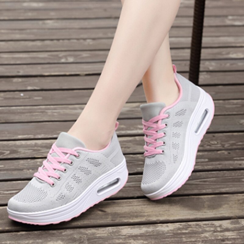 Dames lichtgewicht sneakers air mesh dames sneakers basket tennis casual platform wedges schoenen ademende wandelschoenen schoeisel