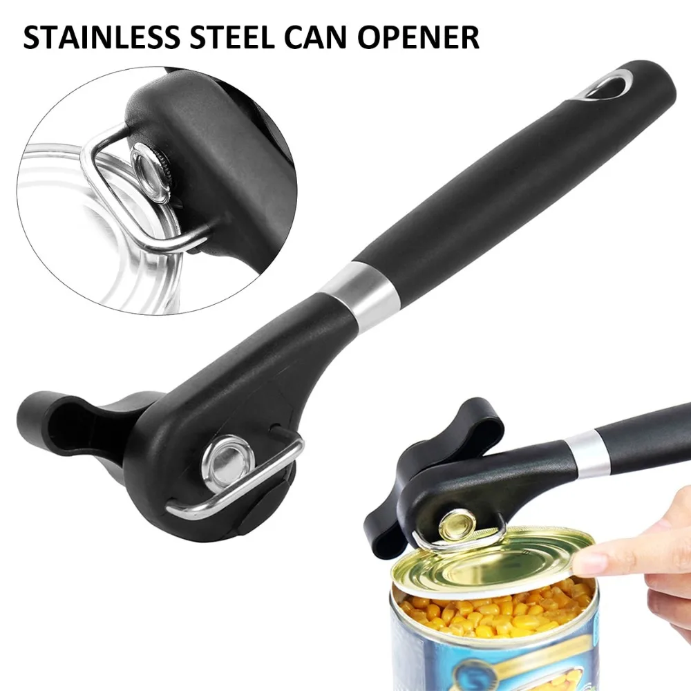 Multifunctionele blikopener Handheld roestvrijstalen blikopener Mes Veilige zijgesneden blikopener Gladde rand Gadgets Keukengereedschap