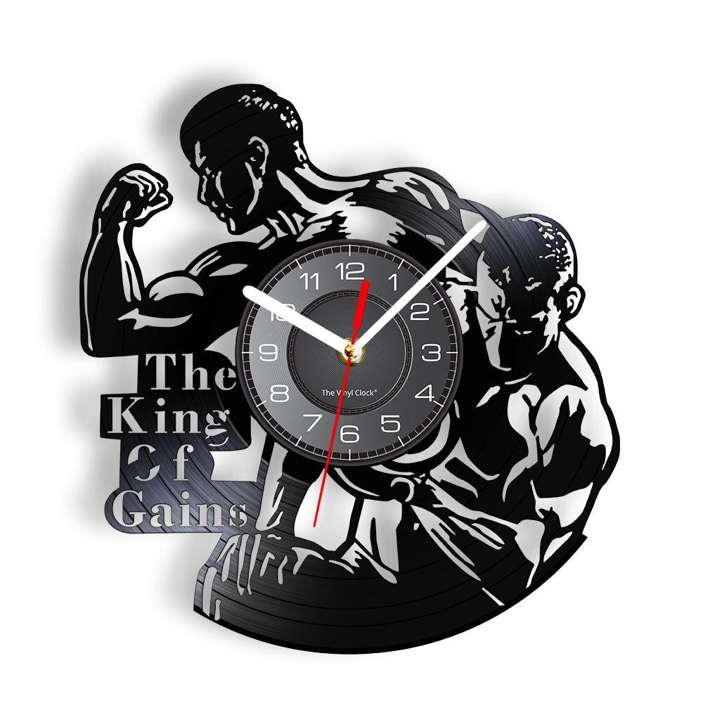 Horloge murale d&#39;entraînement en vinyle, décor de salle de sport, de Garage, de musculation, pour culturistes, de Fitness: Without LED