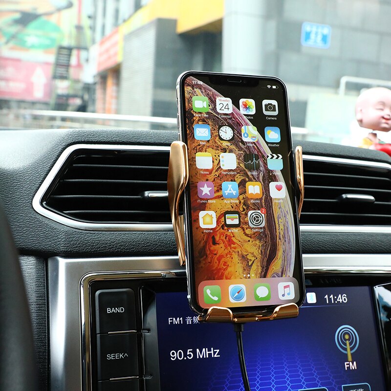 R2 Smart Sensor Wireless Charger 10W For iphone XS XR Fast USB C Charger For Samsung 360 Rotate 10W Simple Fast Wireless Charger