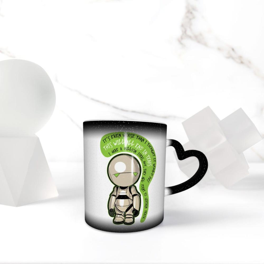 Marvin Pessimist Robot Paranoid Android coffee K mugs glass cups tazas set disposable solo holder donut kubki drinkware cup
