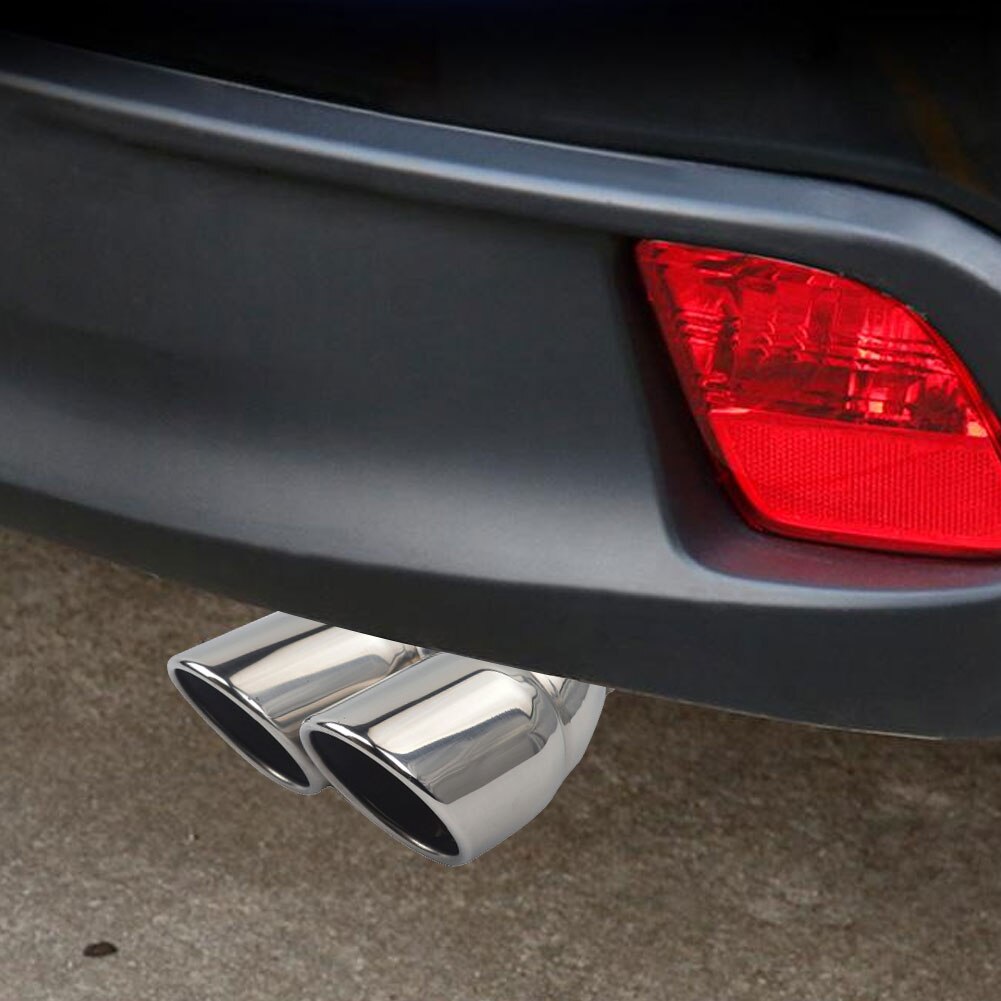 Car Exhaust Pipe Muffler Tail Pipe Outlet Nozzle End Stainless Steel Car Dual Tip Bolt-on Rolled Edge Slant Cut 76mm