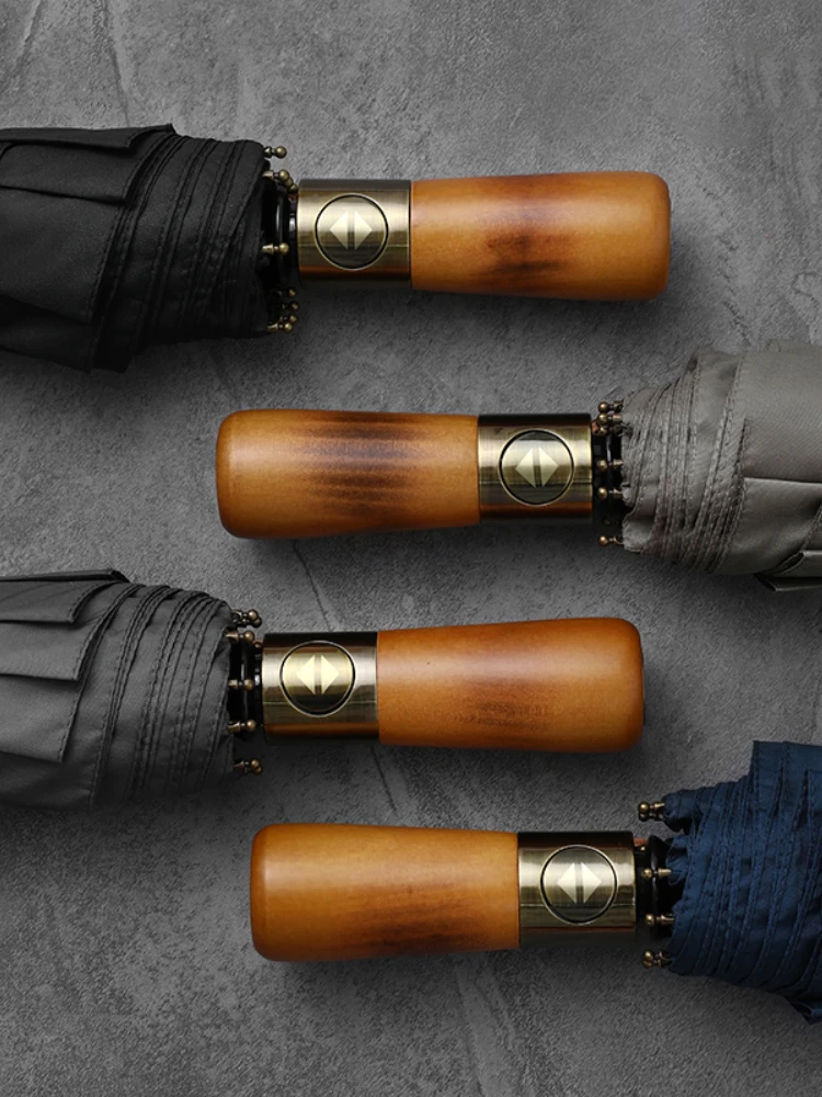 PARACHASE Big Rain Umbrella Waterproof Double Layer Windproof 10 Bones Umbrella Men Business Style Golf Large Automatic Umbrella