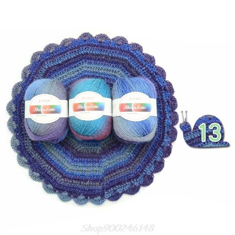 Soft Worsted Yarn Rainbow Gradient Colors DIY Baby Knitting Wool Shawl Scarf Sweater Crochet Thread Supplies Jy16 20: 13