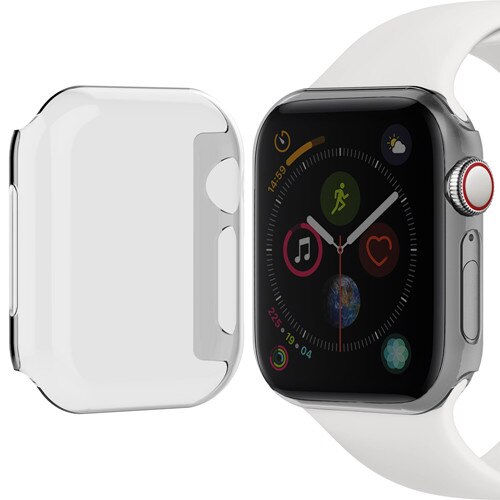 Watch Case for Apple Watch band apple watch 5 4 3 cover 44mm 40mm Colorful cover PC Frame iwatch apple watch series 5 4 3 44 mm: Transparent black / 38mm