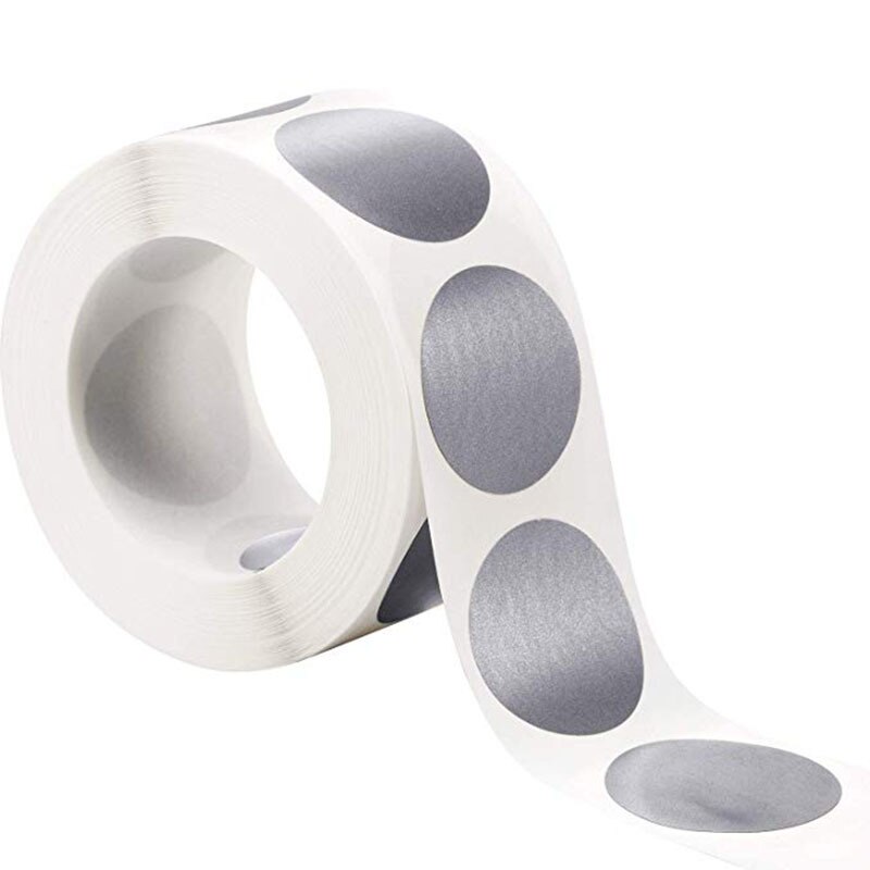 Pegatinas plateadas para rascar, de forma redonda, DIY, hechas a mano, para juego, papelería, 50-300 Uds.