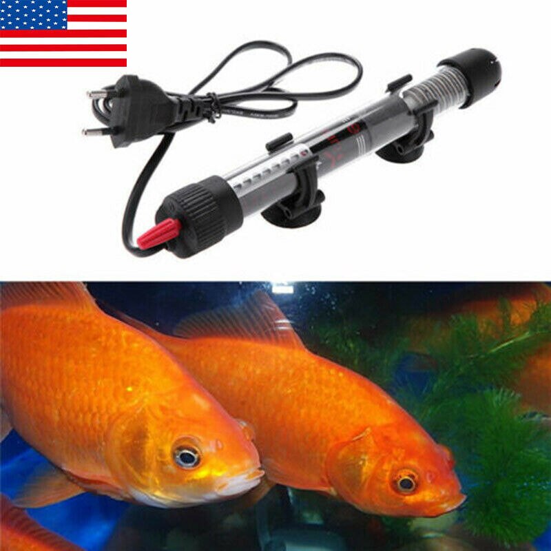 25-300W Tropical Heat Quartz Aquarium Fish Tank Thermostat LC Heater Submersible