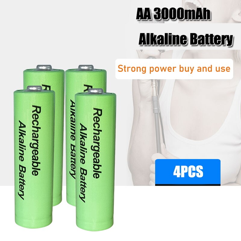 1-4 Stuks Aa Oplaadbare Batterij 3000Mah 1.5V Alkaline Oplaadbare Batery Voor Led Licht speelgoed Mp3: 4PCS