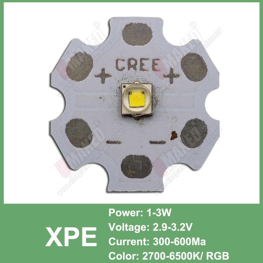 3W 5W 10W Cree Xml Xpe Xpg Xte Led Warm Whtie, wit Rgb High Power Led Chip Op 20 Mm Pcb: XPE / 6500K