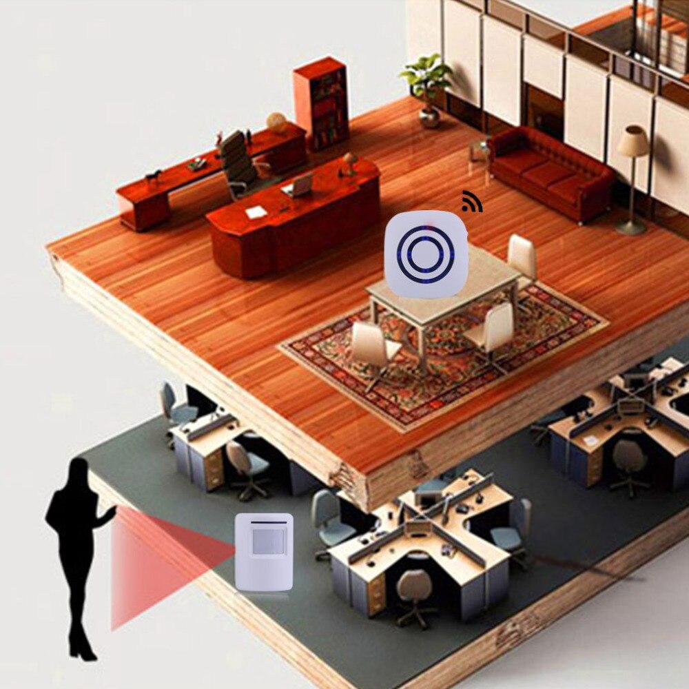 Wireless Digital Doorbell with PIR Sensor Infrared Detector Induction Alarm Door Bell Home Security Brand