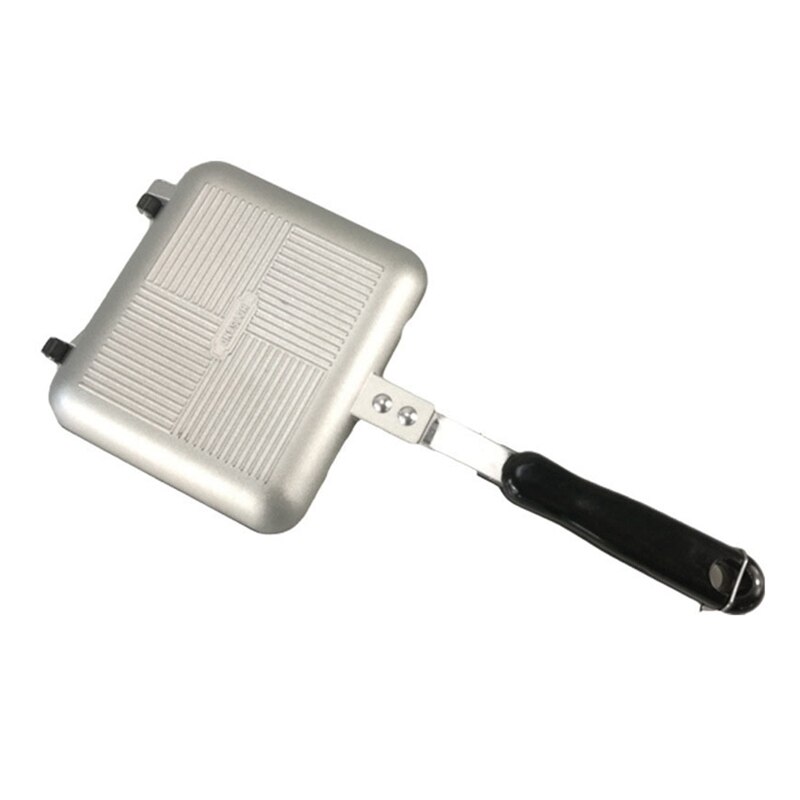 Non-Stick Double Side Frying Pan Foldable Flipping Griddle Steak Cookware Pancake Pan Cooking Tools For Kitchen: Sliver