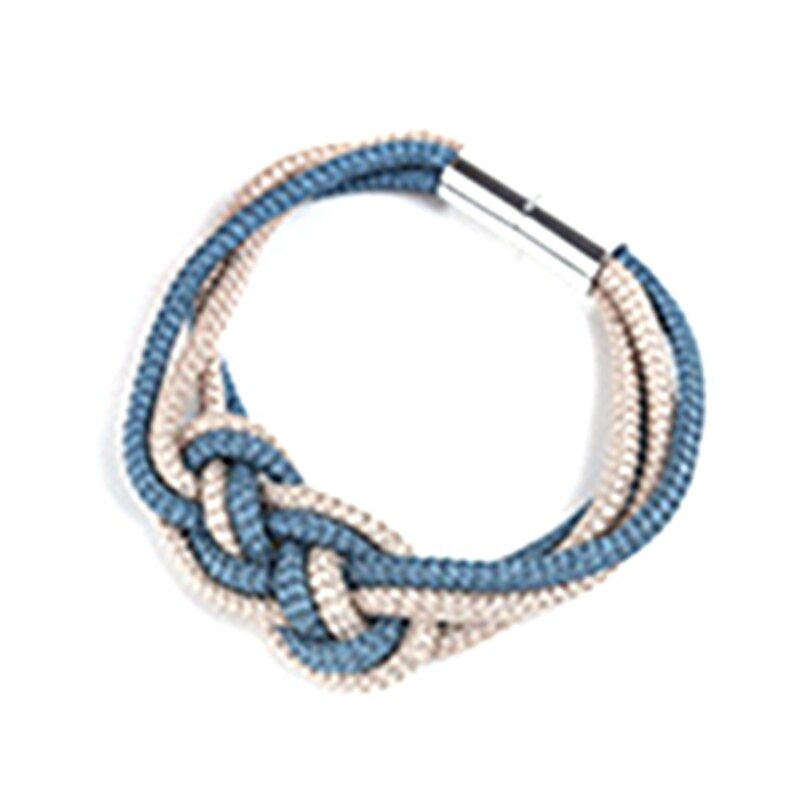 Magnetic Curtain Tieback Buckle Strap Cotton Rope with Holdbacks Magnet for Home Office Curtain Clip Rod Accessories: Hole blue and beige
