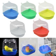 Fugle vandbad plastkasser badekar papegøje badeforsyning til parakit fugl kæledyr bur hængeskål parakit fuglebad tilbehør