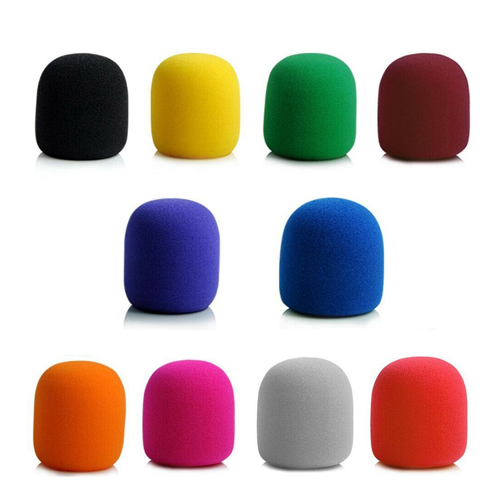 10pcs Practical Microphone Foam Colorful Mic Sponge Cover Studio Windscreen Mic Cap Music Speaker Cover