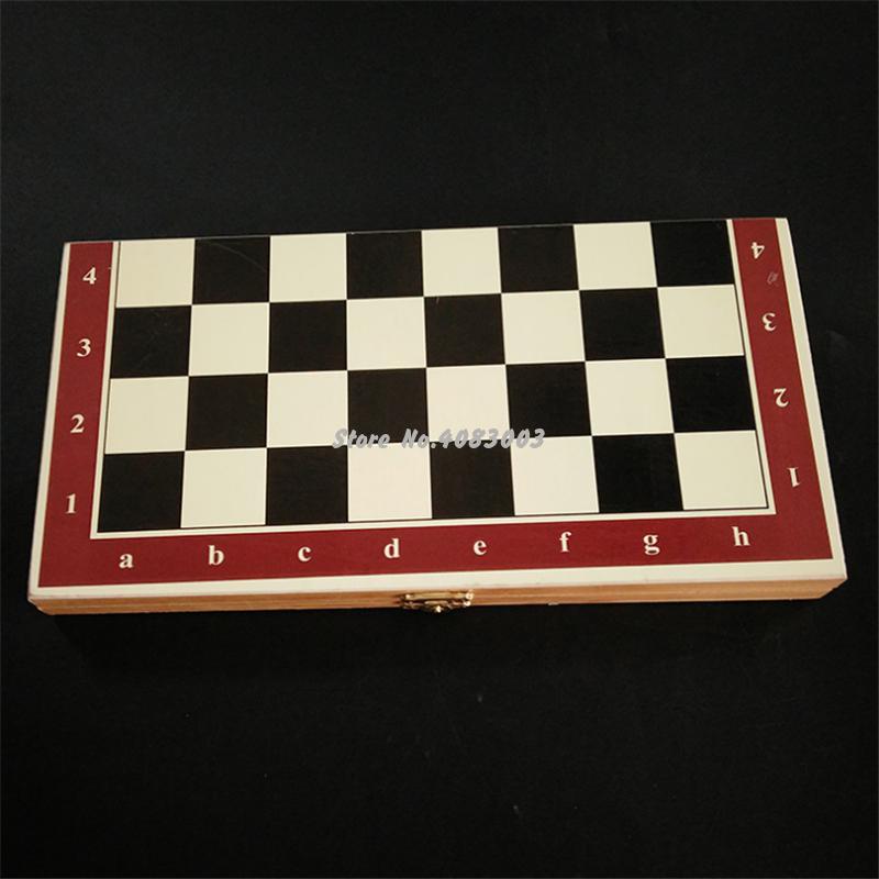 Wooden International Chess Set Board Travel Games Chess Draughts Entertainment