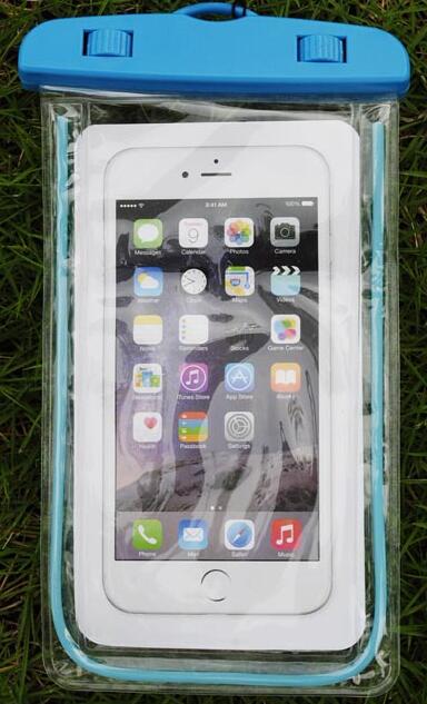 Funda Universal impermeable para teléfono móvil, carcasa de PVC transparente sellada bajo el agua para natación, para iPhone 8, samsung S9: blue