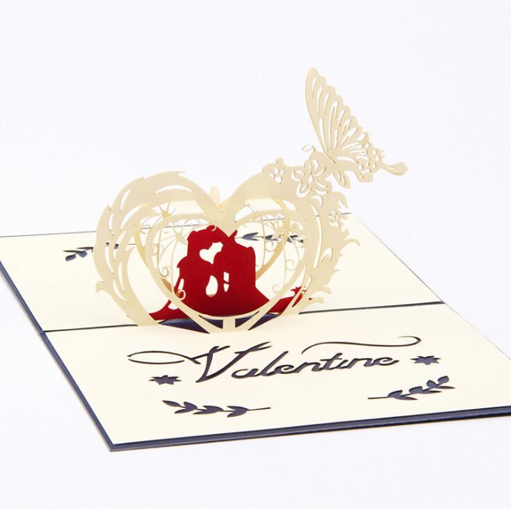 Suministros festivos tarjetas de felicitación papel de invitación pop up 3D amante para cumpleaños boda artesanía caja de caramelos para bricolaje