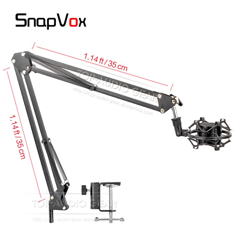 Suspensión de escritorio brazo de tijera Boom Mic Clip soporte micrófono soporte de choque para Rode NT1A NT2A NT1 Kit NT2 RT 1 2 A 1A 2A