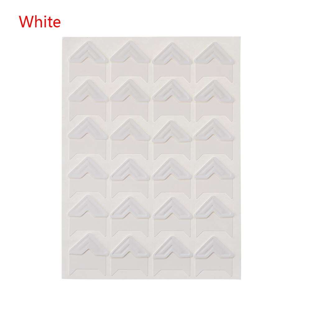 24 stk / ark fotoalbum scrapbog foto hjørne beskyttere diy håndlavet kraftpapir klistermærke indretning til scrapbooking: Hvid