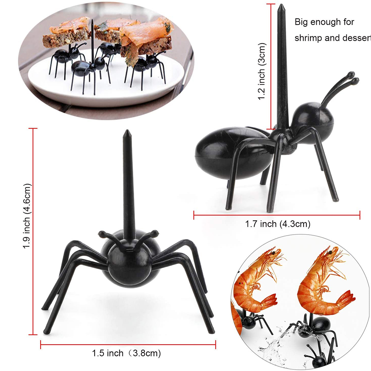 12Pcs Mieren Voedsel Fruit Picks Decoratie Ant Vorm Vorken Snack Cake Dessert Servies Voor Thuis Keuken Party Diner Taart decor