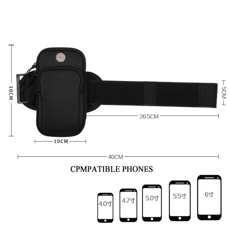 Armbånd sport til nokia 6 7 8 9 etui unisex sport løpepose mobiltelefon holder tilbehør på hånden