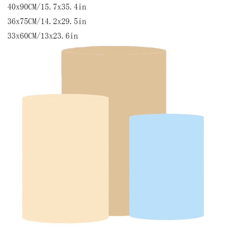 3 PCS Pink Pedestal Covers Birthday Party Decoration Gold White Fairy Tale Plinth Cover Cylinder Cover Event Props Elastic: Brown