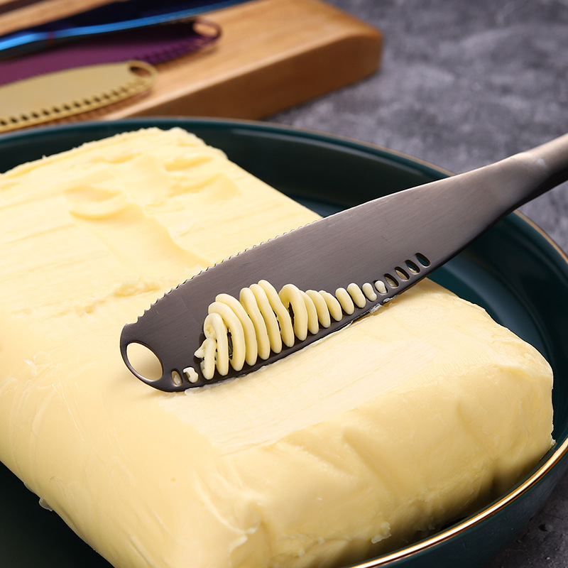 1pcs Stainless Steel Round hole Cheese knife Bread Marmalade spread Butter knife Dessert Jam cheese tools Tableware