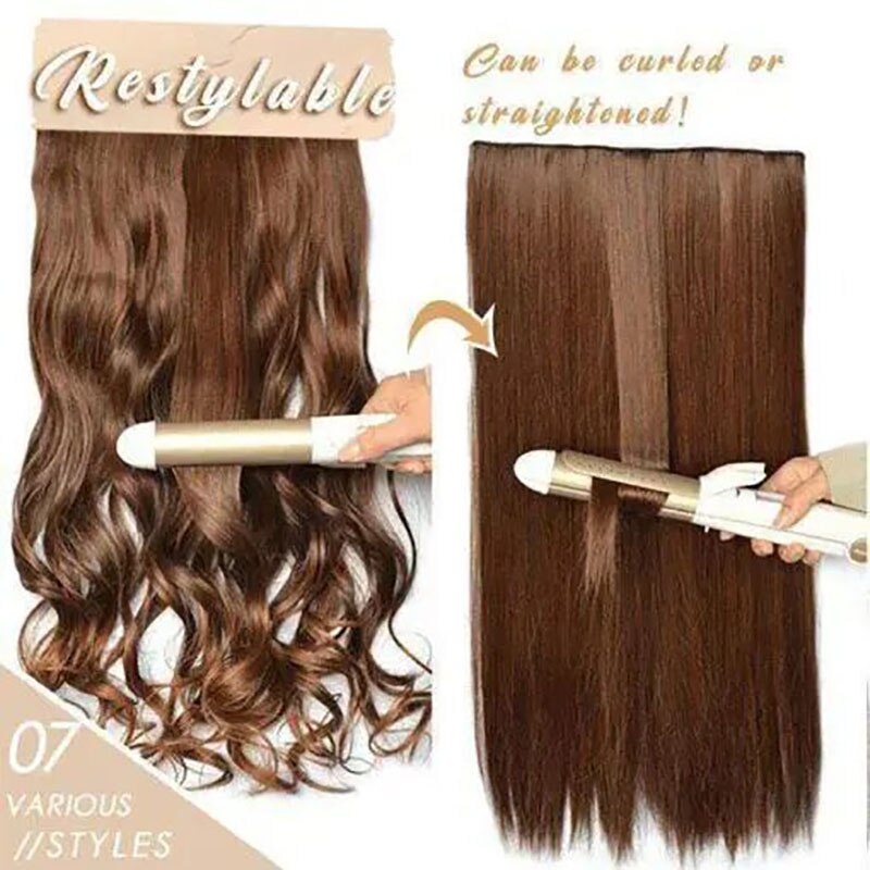 22 pouces femmes vague Extensions de cheveux Secret cheveux Extension bande synthétique naturel caché Secret Invisible fil cheveux pièce sans pince