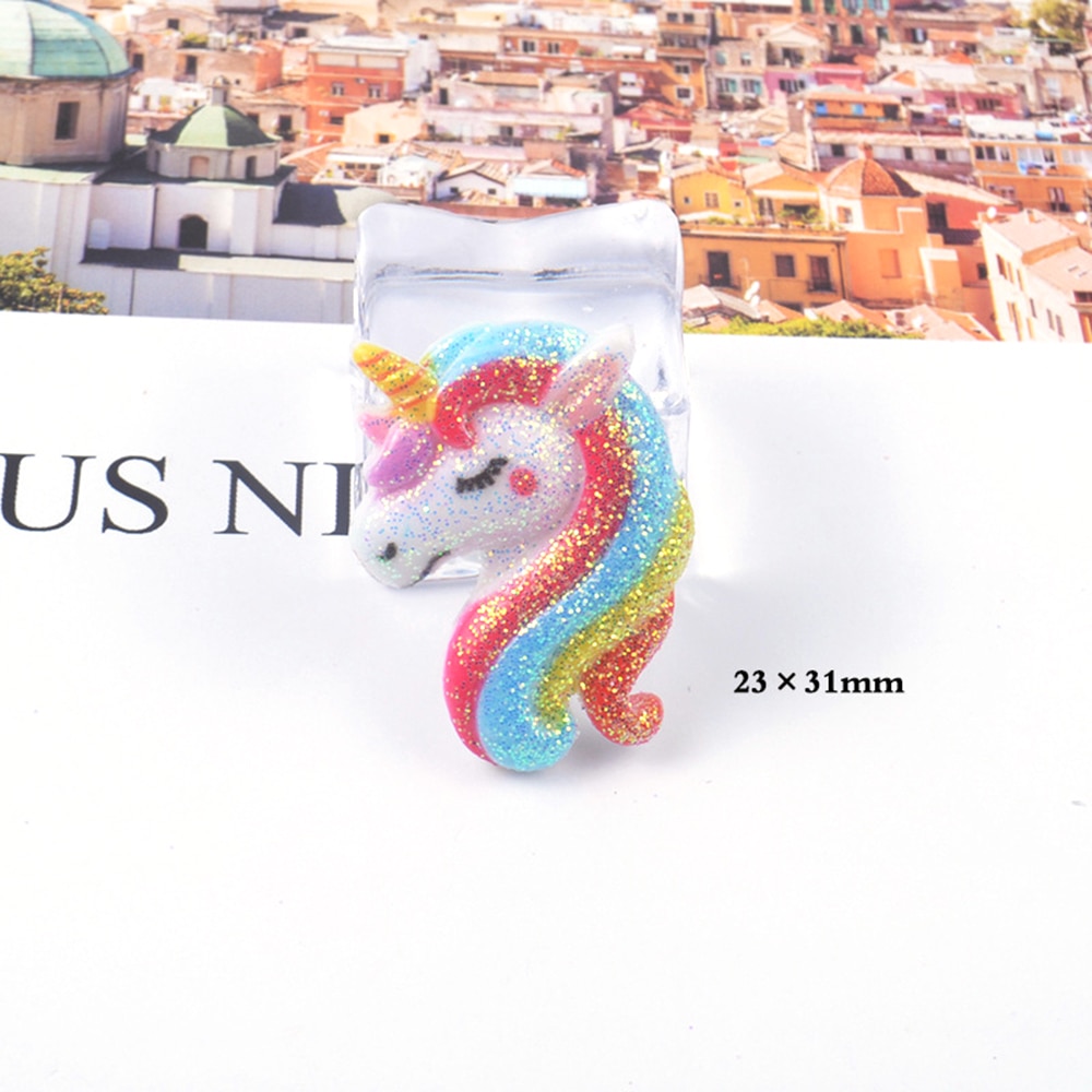 1/3/5/10pcs Resin Unicorn Charms For Slime Supplies DIY Filler Decoration Polymer Clay Lizun For Slimes Anti-stress Toys